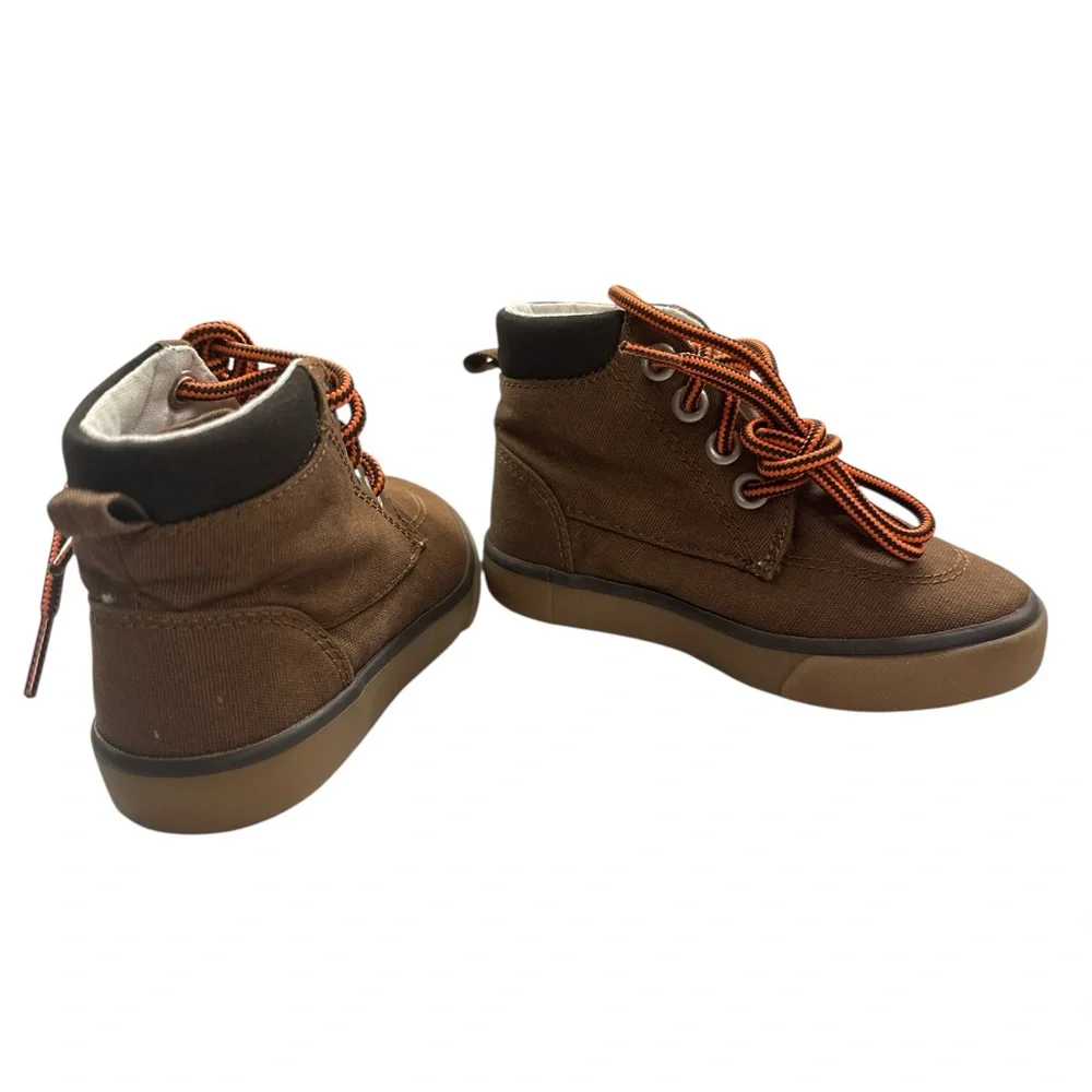 Gymboree Boys Light Brown Canvas Fall Boots/Hi Top Sneaker Toddler S6 Preowned